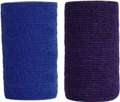 Andover Healthcare CoFlex Vet Horse, Dog & Cat Bandage, Purple, 4-in & Andover Healthcare CoFlex Vet Horse, Dog & Cat Bandage, Blue, 4-in