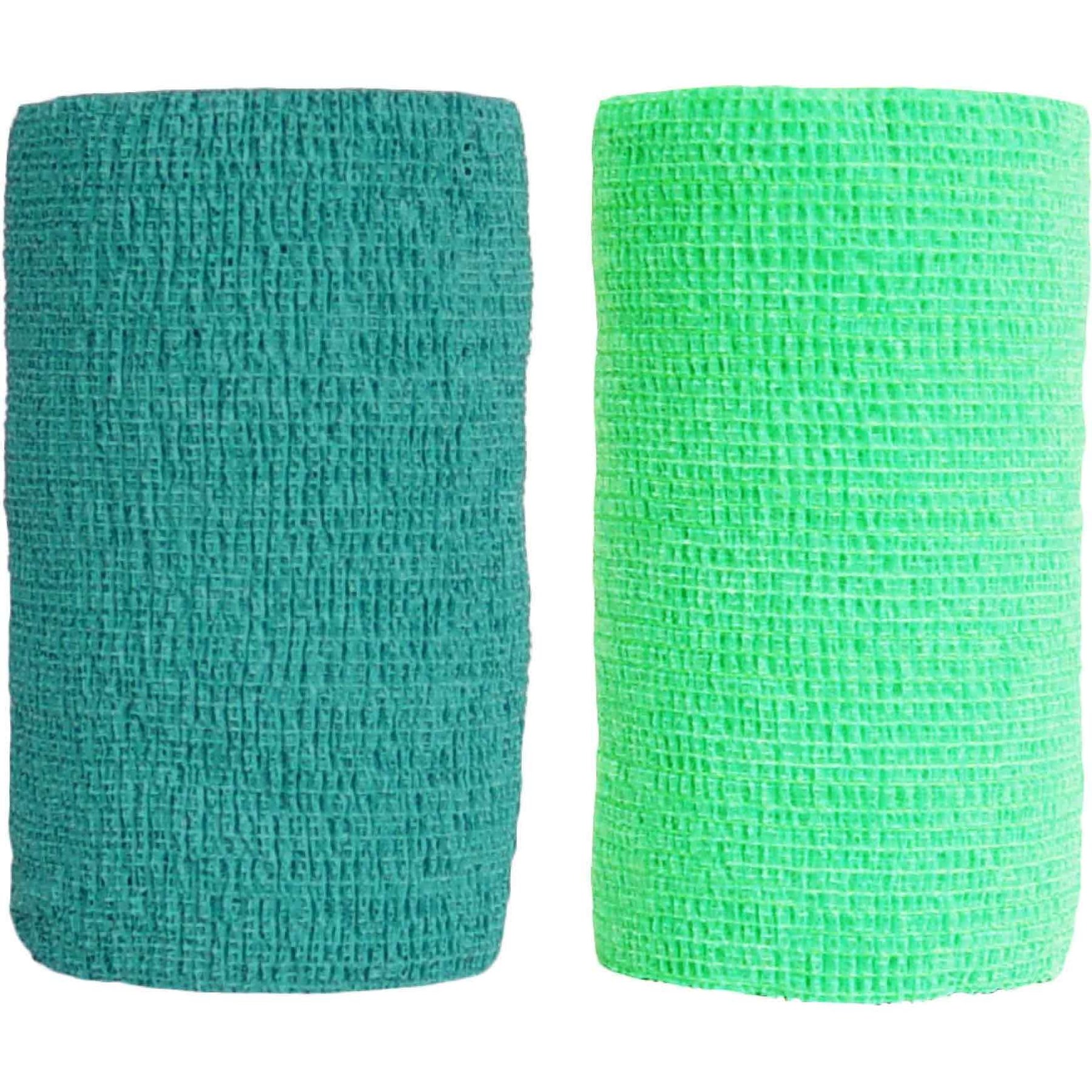Andover Healthcare CoFlex Vet Horse, Dog & Cat Bandage, Teal, 4-in & Andover Healthcare CoFlex Vet Horse, Dog & Cat Bandage, Neon Green, 4-in