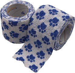 Andover Healthcare PetFlex Paw Print Dog, Cat & Small Animal Bandage, Blue Paws, 1 count