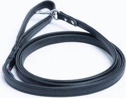 Angel Alpine Padded Leather Dog Leash, Black, 72 x 1/2-in