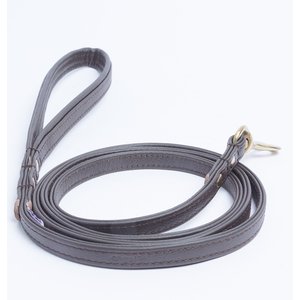 Angel Alpine Padded Leather Dog Leash, Brown, 72 x 1/2-in