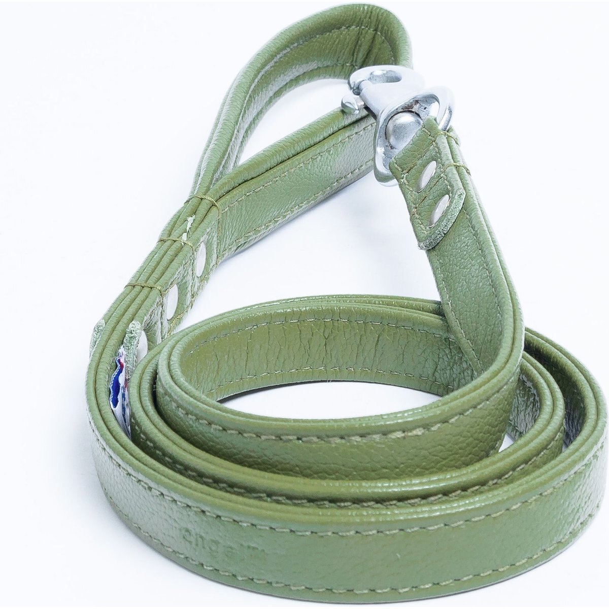 Angel Alpine Padded Leather Dog Leash, Green, 48 x 3/4-in