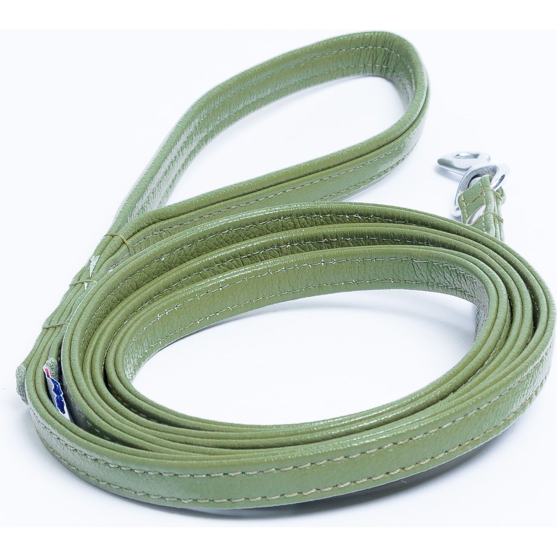 Angel Alpine Padded Leather Dog Leash, Green, 72 x 1/2-in