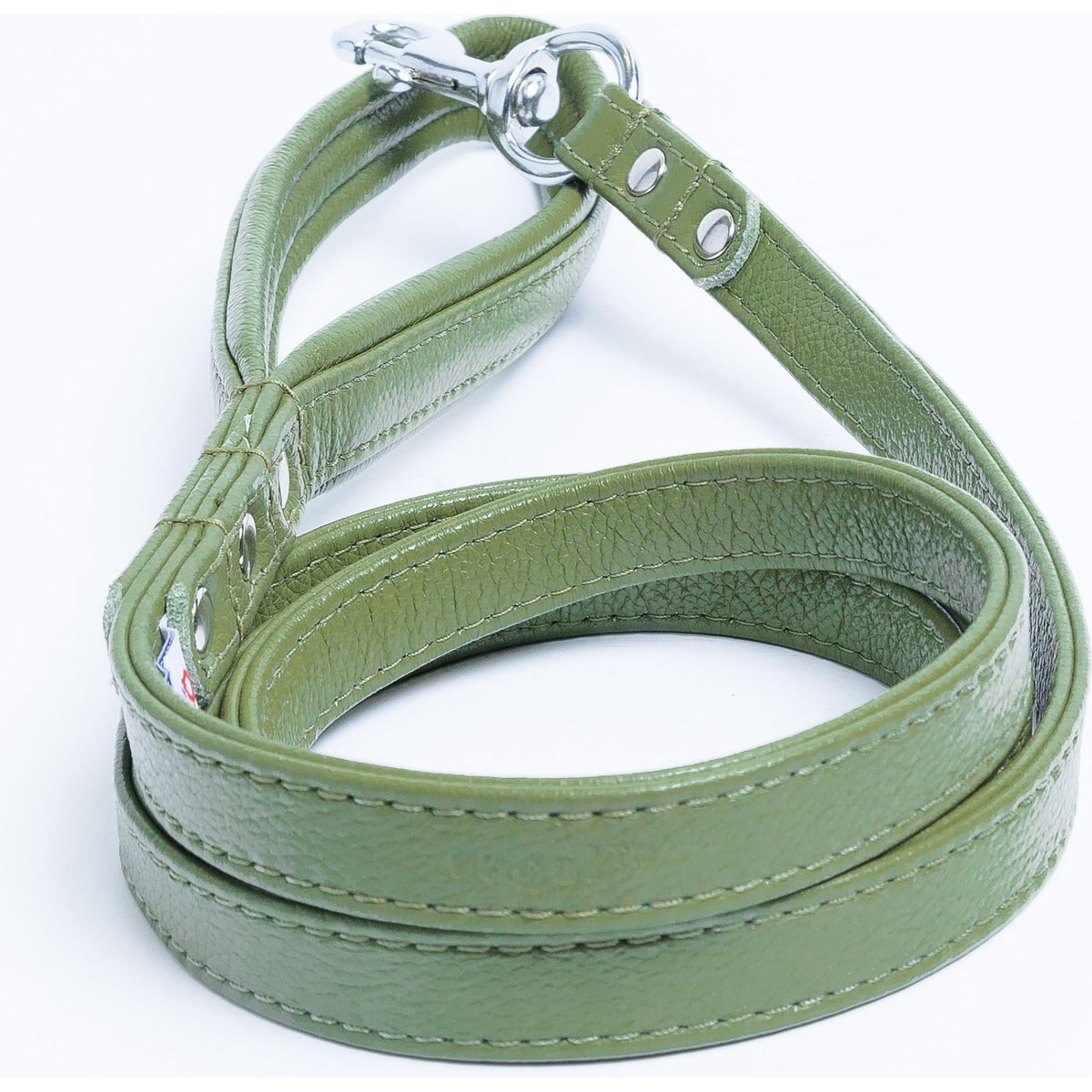 Angel Alpine Padded Leather Dog Leash, Green, 72 x 3/4-in