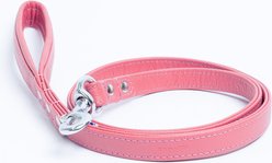 Angel Alpine Padded Leather Dog Leash, Pink, 48 x 3/4-in