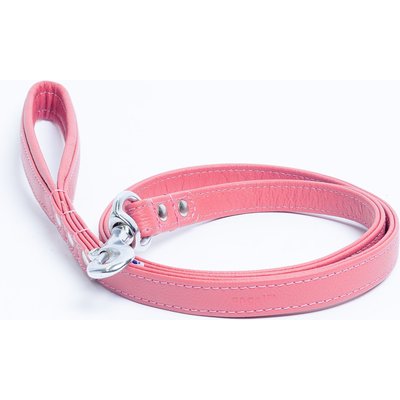 Angel Angel Alpine Padded Leather Dog Leash, Pink, 48 x 3/4-in