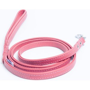 Angel Alpine Padded Leather Dog Leash, Pink, 72 x 1/2-in