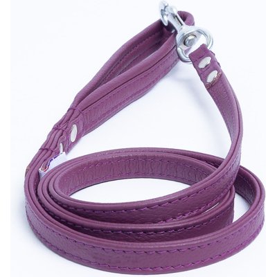 Angel Angel Alpine Padded Leather Dog Leash, Purple, 48 x 1/2-in
