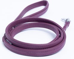 Angel Alpine Padded Leather Dog Leash, Purple, 72 x 1/2-in