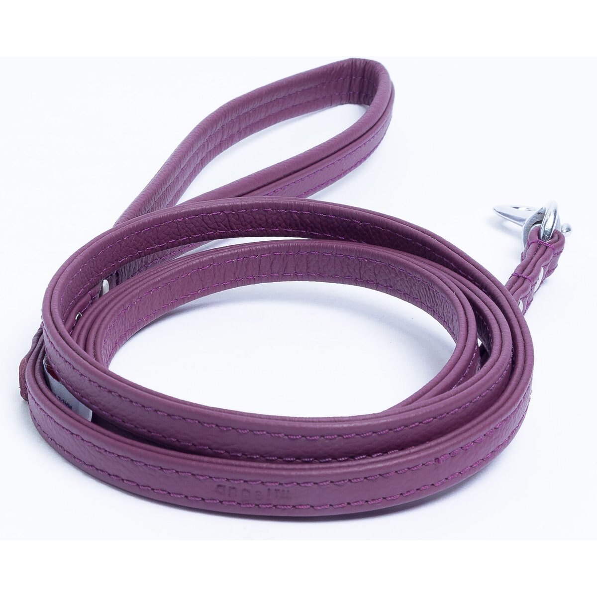 Angel Alpine Padded Leather Dog Leash, Purple, 72 x 1/2-in