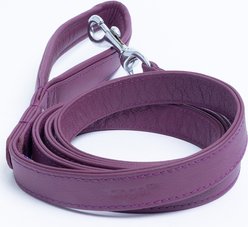 Angel Alpine Padded Leather Dog Leash, Purple, 72 x 1-in