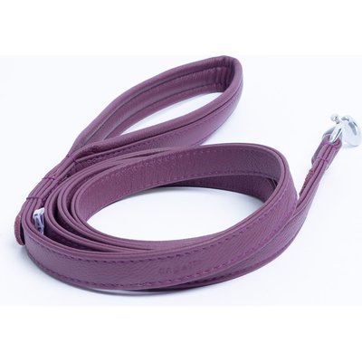 Angel Angel Alpine Padded Leather Dog Leash, Purple, 72 x 3/4-in