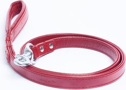 Angel Alpine Padded Leather Dog Leash, Red, 48 x 1/2-in