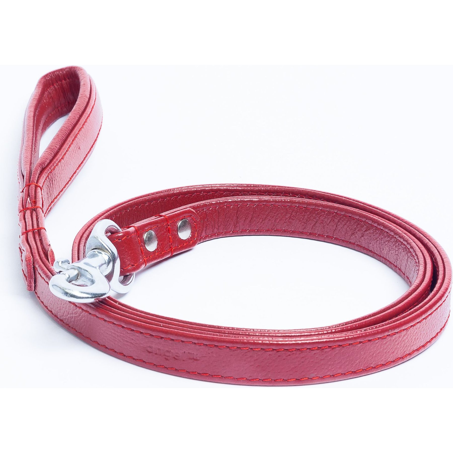 Angel Alpine Padded Leather Dog Leash, Red, 48 x 1/2-in
