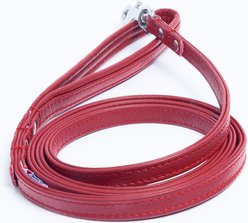 Angel Alpine Padded Leather Dog Leash, Red, 72 x 1/2-in