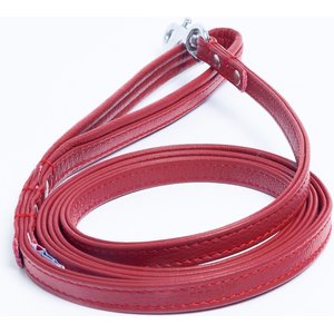 Angel Alpine Padded Leather Dog Leash, Red, 72 x 1/2-in