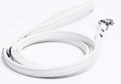 Angel Alpine Padded Leather Dog Leash, White, 72 x 1/2-in