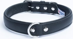 Angel Alpine Padded Leather Standard Dog Collar, Black, 20 x 1-in