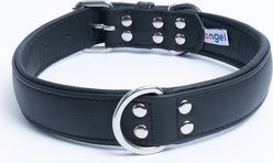 Angel Alpine Padded Leather Standard Dog Collar, Black, 24" x 1.25"