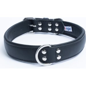 Angel Alpine Padded Leather Standard Dog Collar, Black, 24" x 1.25"