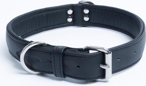 Show full view: Angel Alpine Padded Leather Standard Dog Collar, Black, 24" x 1.25" slide 3 of 6