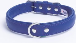 Angel Alpine Padded Leather Standard Dog Collar, Blue, 20 x 1-in