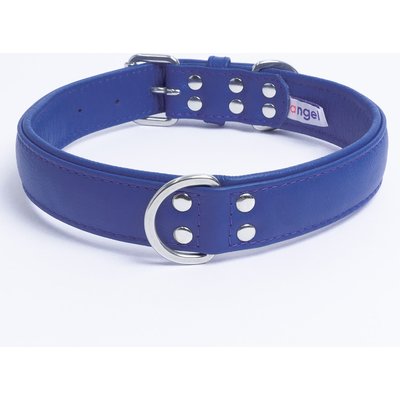 Angel Angel Alpine Padded Leather Standard Dog Collar, Blue, 26" x 1.25"