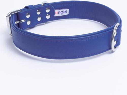 Show full view: Angel Alpine Padded Leather Standard Dog Collar, Blue, 26" x 1.25" slide 2 of 6
