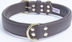 Angel Alpine Padded Leather Standard Dog Collar, Brown, 26" x 1.25"
