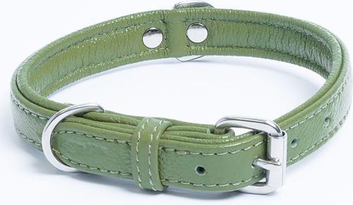 Show full view: Angel Alpine Padded Leather Standard Dog Collar, Green, 18 x 3/4-in slide 3 of 6