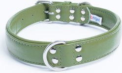 Angel Alpine Padded Leather Standard Dog Collar, Green, 24" x 1.25"