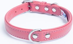Angel Alpine Padded Leather Standard Dog Collar, Pink, 18 x 3/4-in