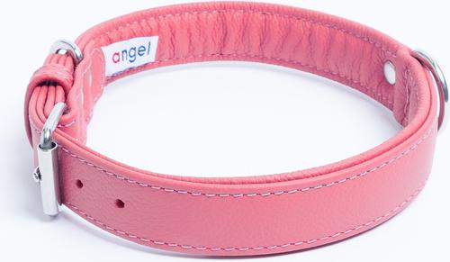 Show full view: Angel Alpine Padded Leather Standard Dog Collar, Pink, 22 x 1-in slide 3 of 7