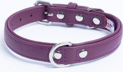 Angel Alpine Padded Leather Standard Dog Collar, Purple, 18 x 3/4-in