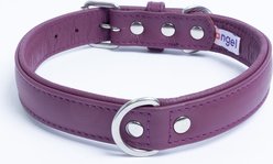 Angel Alpine Padded Leather Standard Dog Collar, Purple, 22 x 1-in