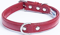 Angel Alpine Padded Leather Standard Dog Collar, Red, 14 x 3/4-in