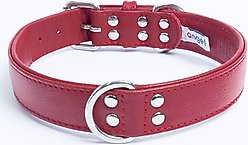Angel Alpine Padded Leather Standard Dog Collar, Red, 24" x 1.25"