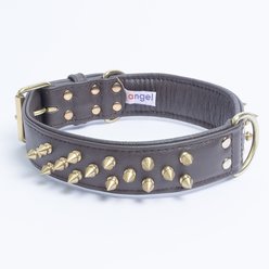 Angel Amsterdam Multi-line Spiked Standard Dog Collar, Brown, 22 x 1.5-in slide 2 of 5