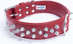 Angel Amsterdam Multi-line Spiked Standard Dog Collar, Red, 24 x 1.5-in slide 2 of 5