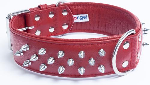 Show full view: Angel Amsterdam Multi-line Spiked Standard Dog Collar, Red, 26 x 2-in slide 2 of 6