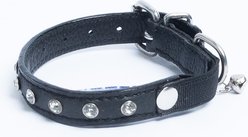 Angel Athens Rhinestone Standard Cat Collar, Black, 12 x 1/2-in