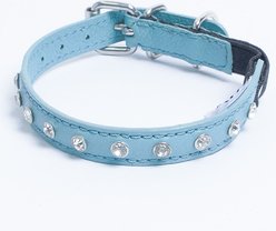 Angel Athens Rhinestone Standard Cat Collar, Light Blue, 10 x 1/2-in