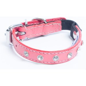 Angel Athens Rhinestone Standard Cat Collar, Pink, 12 x 1/2-in