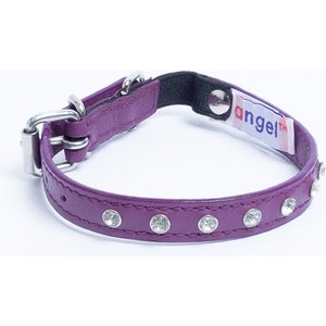Angel Athens Rhinestone Standard Cat Collar, Purple, 10 x 1/2-in