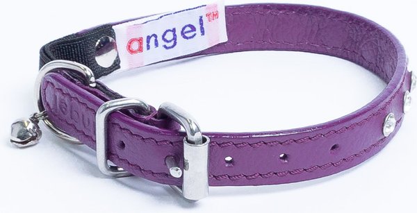 Show full view: Angel Athens Rhinestone Standard Cat Collar, Purple, 12 x 1/2-in slide 2 of 4