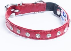 Angel Athens Rhinestone Standard Cat Collar, Red, 10 x 1/2-in