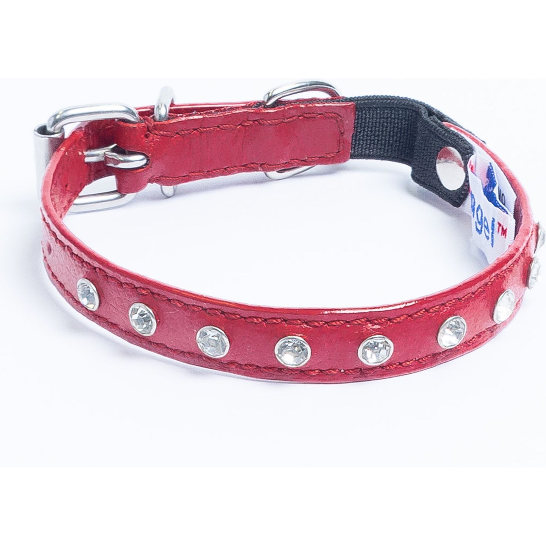 Angel Athens Rhinestone Standard Cat Collar, Red, 10 x 1/2-in