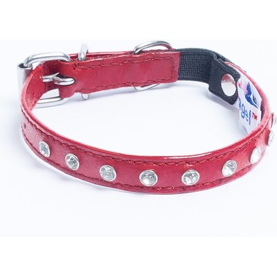 Angel Angel Athens Rhinestone Standard Cat Collar, Red, 10 x 1/2-in