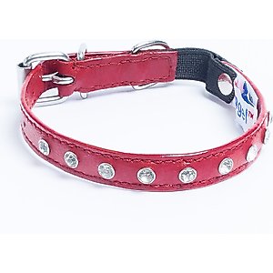 Angel Athens Rhinestone Standard Cat Collar, Red, 12 x 1/2-in