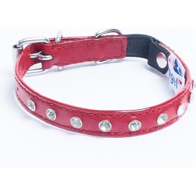 Angel Angel Athens Rhinestone Standard Cat Collar, Red, 12 x 1/2-in